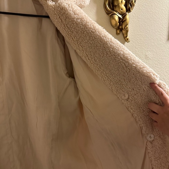 🍃 Free People Teddy Peacoat 🌸 size Medium 🍃 in color Oatmeal 🩷🍃 NWT - Picture 14 of 16